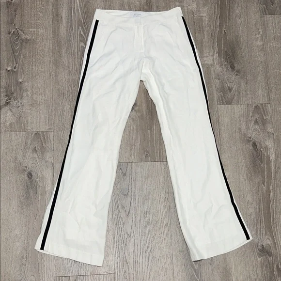 La Ligne White Wide Leg Pants with Black Side Stripes Size 2 - Picture 2 of 5